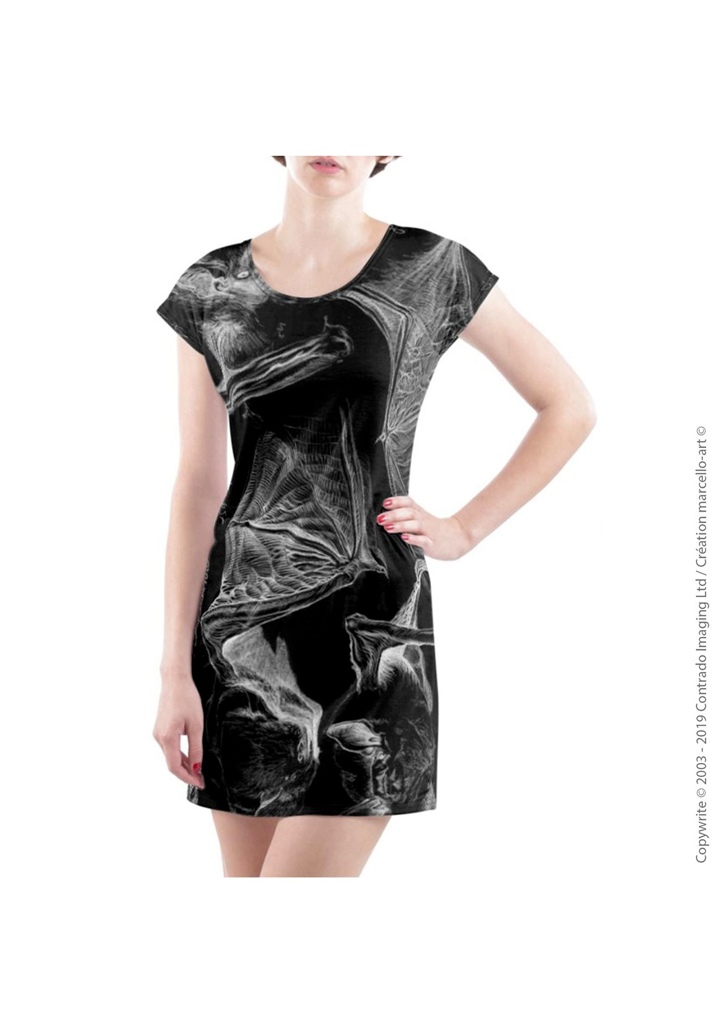 Marcello-art : Robes Robe T-shirt 31 Pipistrelle - noir