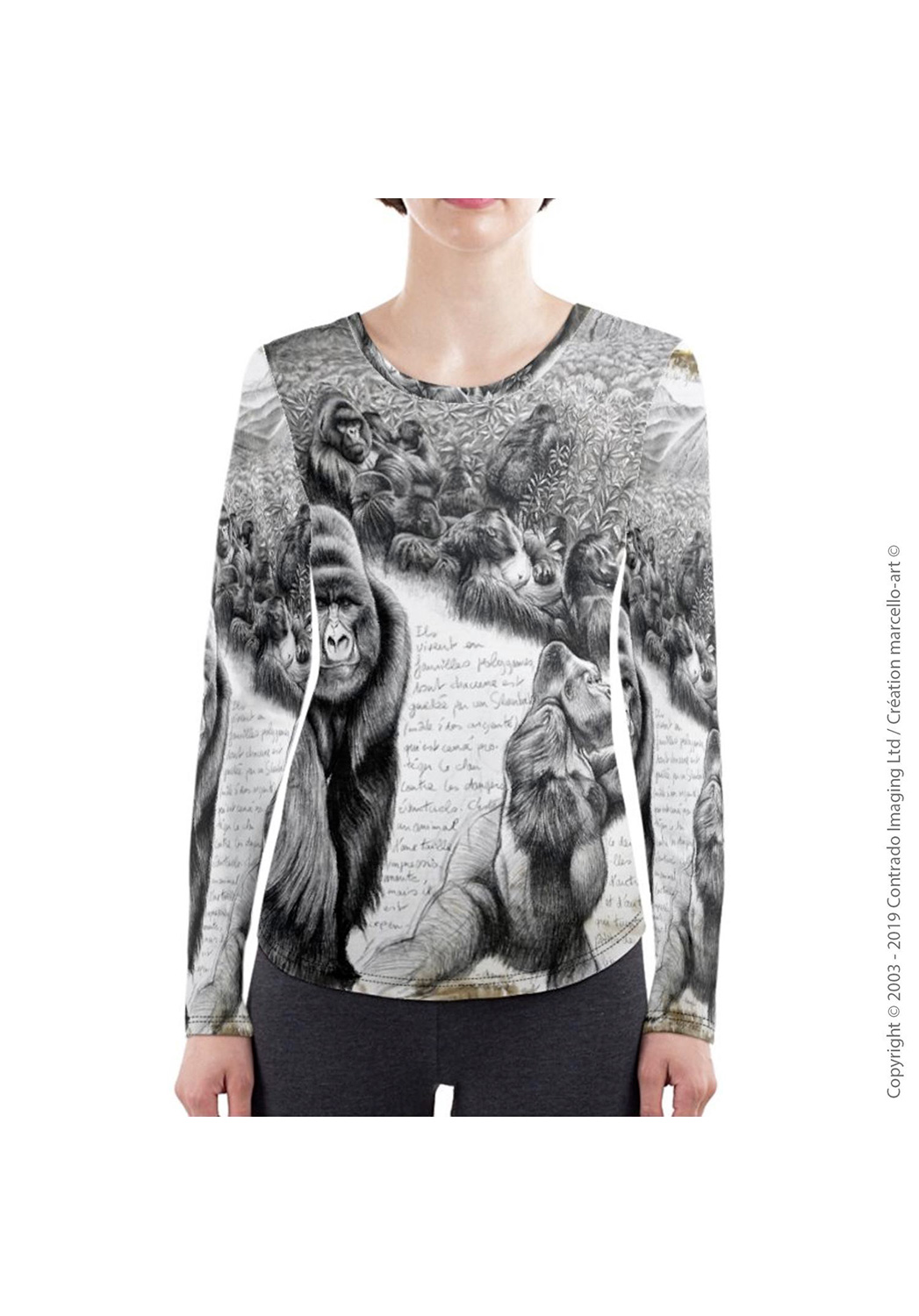 Marcello-art: Long sleeved T-shirt Long Sleeve T-Shirt 301 Virunga gorilla