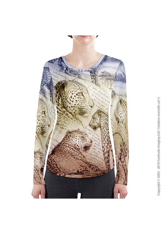 Marcello-art: Long sleeved T-shirt Long Sleeve T-Shirt 252 Leopard sunset