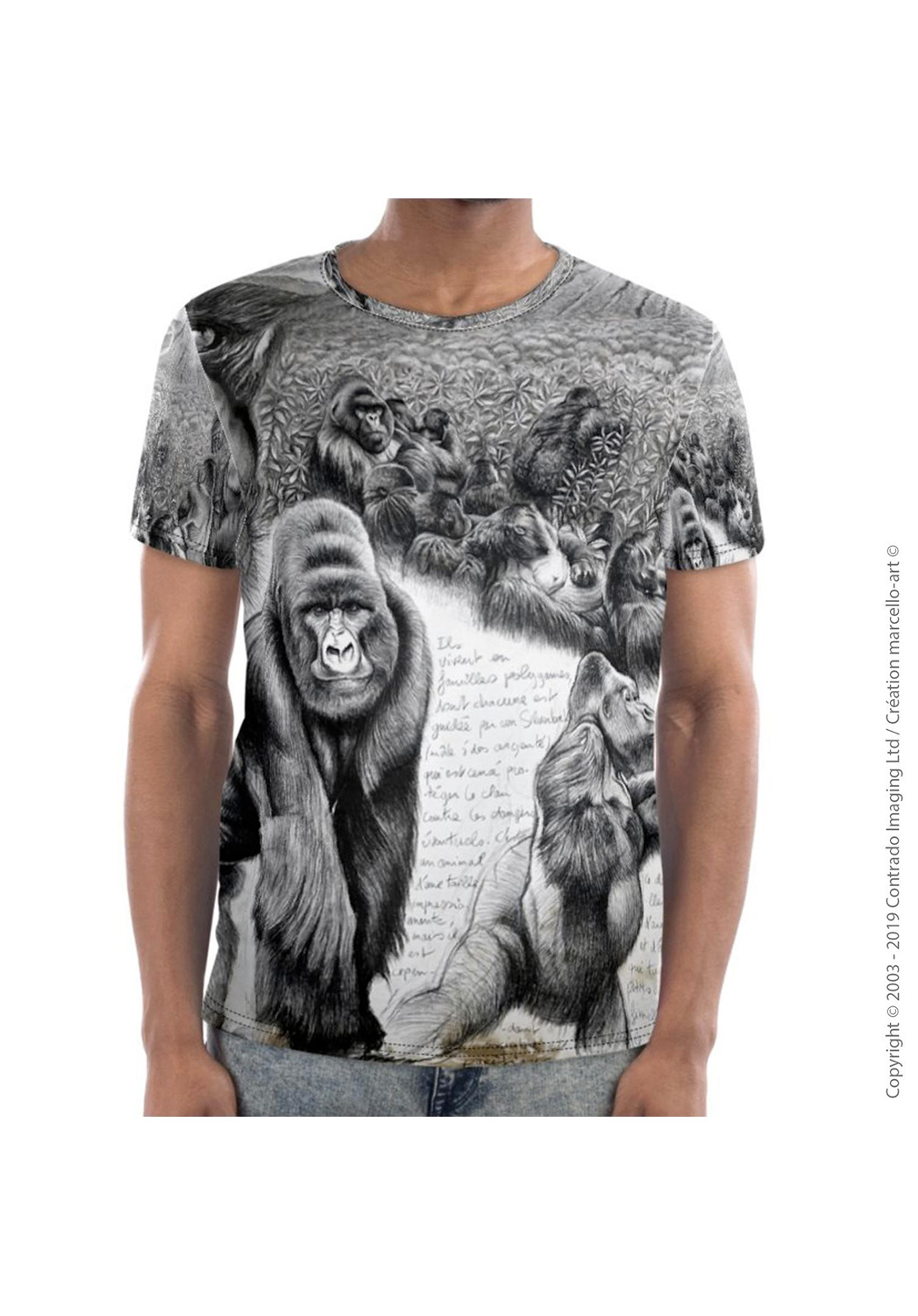 Marcello-art: Short sleeved T-shirt Short Sleeve T-Shirt 301 Virunga gorilla