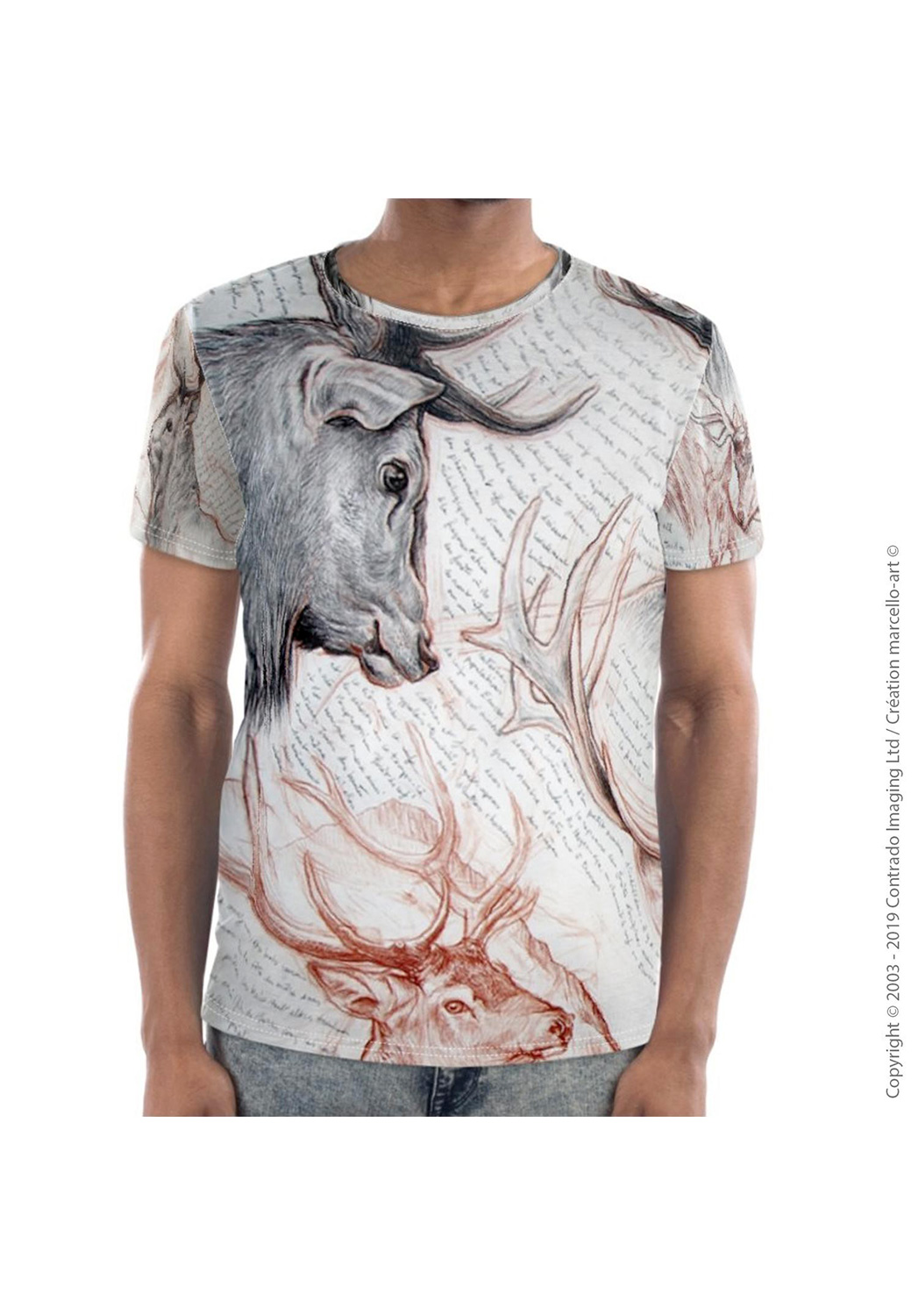 Marcello-art : T-shirt manches courtes T-Shirt manches courtes 278 Cerf Elaphe