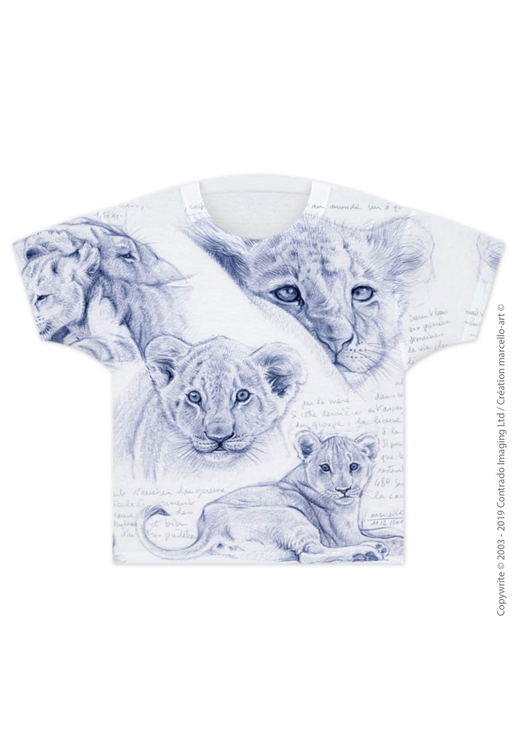 Marcello-art : T-shirt T-shirt 330 Lionceaux - nacre