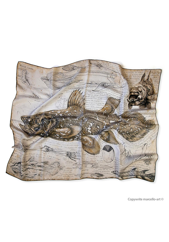 Marcello-art: Rectangular Rectangular scarve 346 Latimeria chalumnae