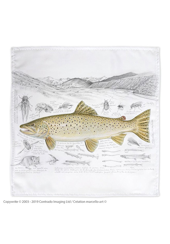 Marcello-art: Bandana Bandana 372 Brown trout - white