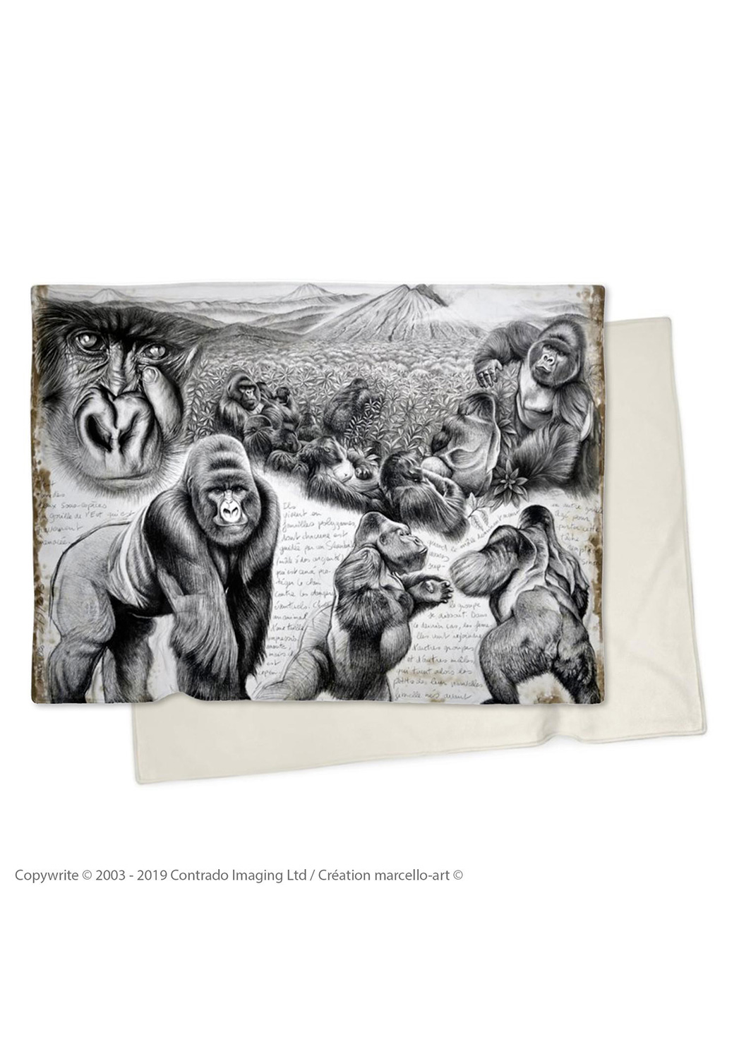 Marcello-art : Plaid Plaid 301 Gorilles Virunga