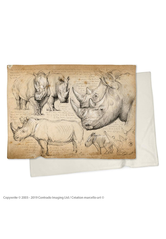 Marcello-art : Plaid Plaid 178 Rhino blanc