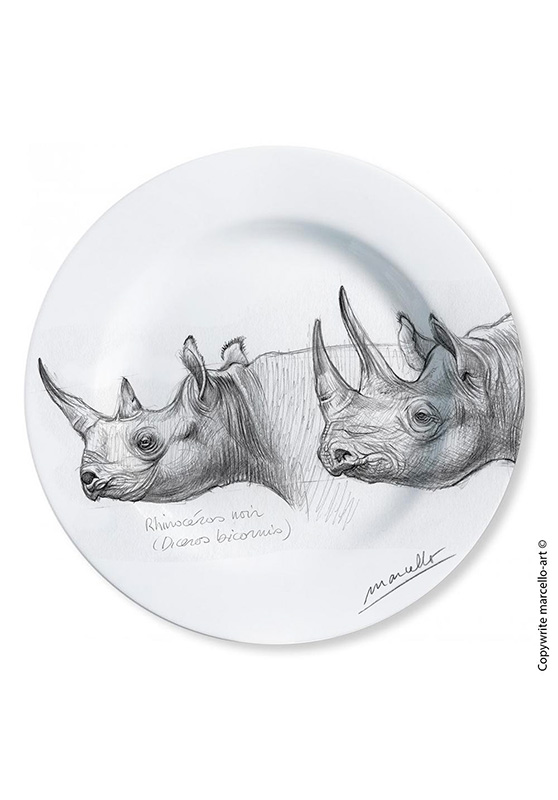 Marcello-art: Decorating Plates Decoration plates 179 Black rhino