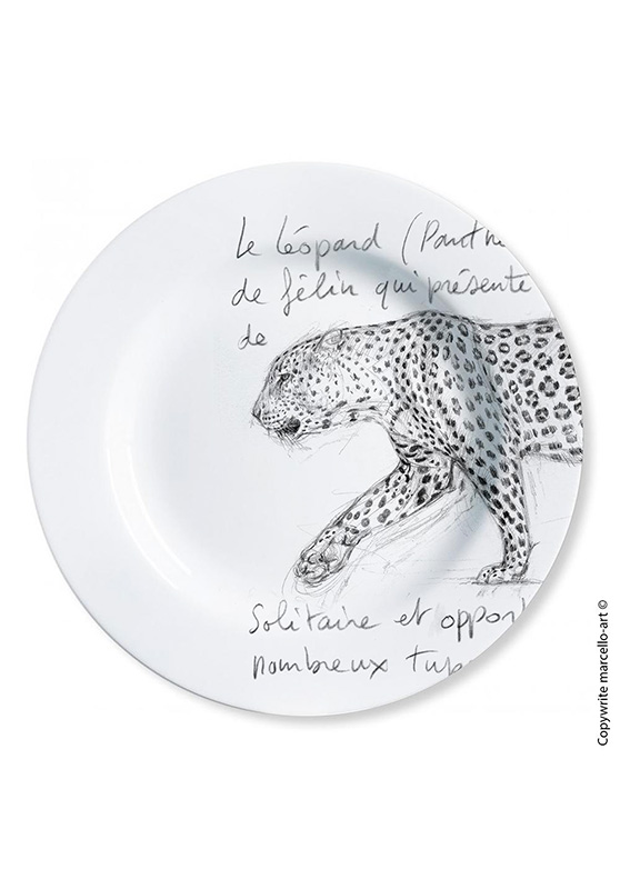Marcello-art: Decorating Plates Decoration plates 180 A Leopard walks