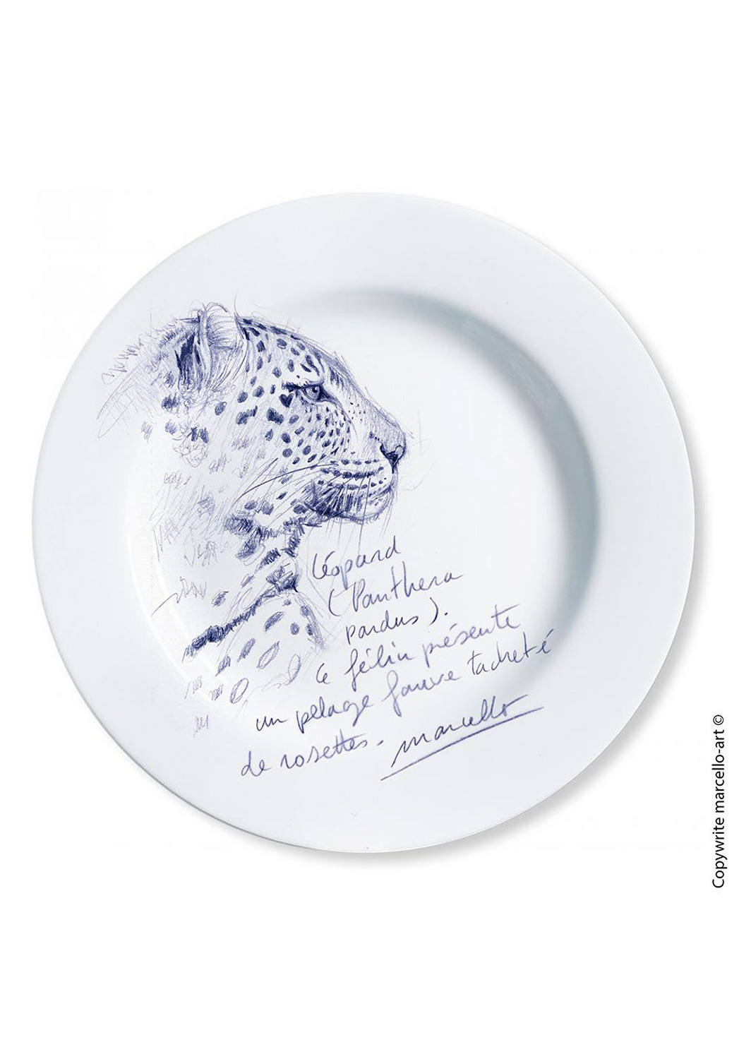 Marcello-art : Assiettes de décoration Assiette décorative 180 Tête léopard crépuscule