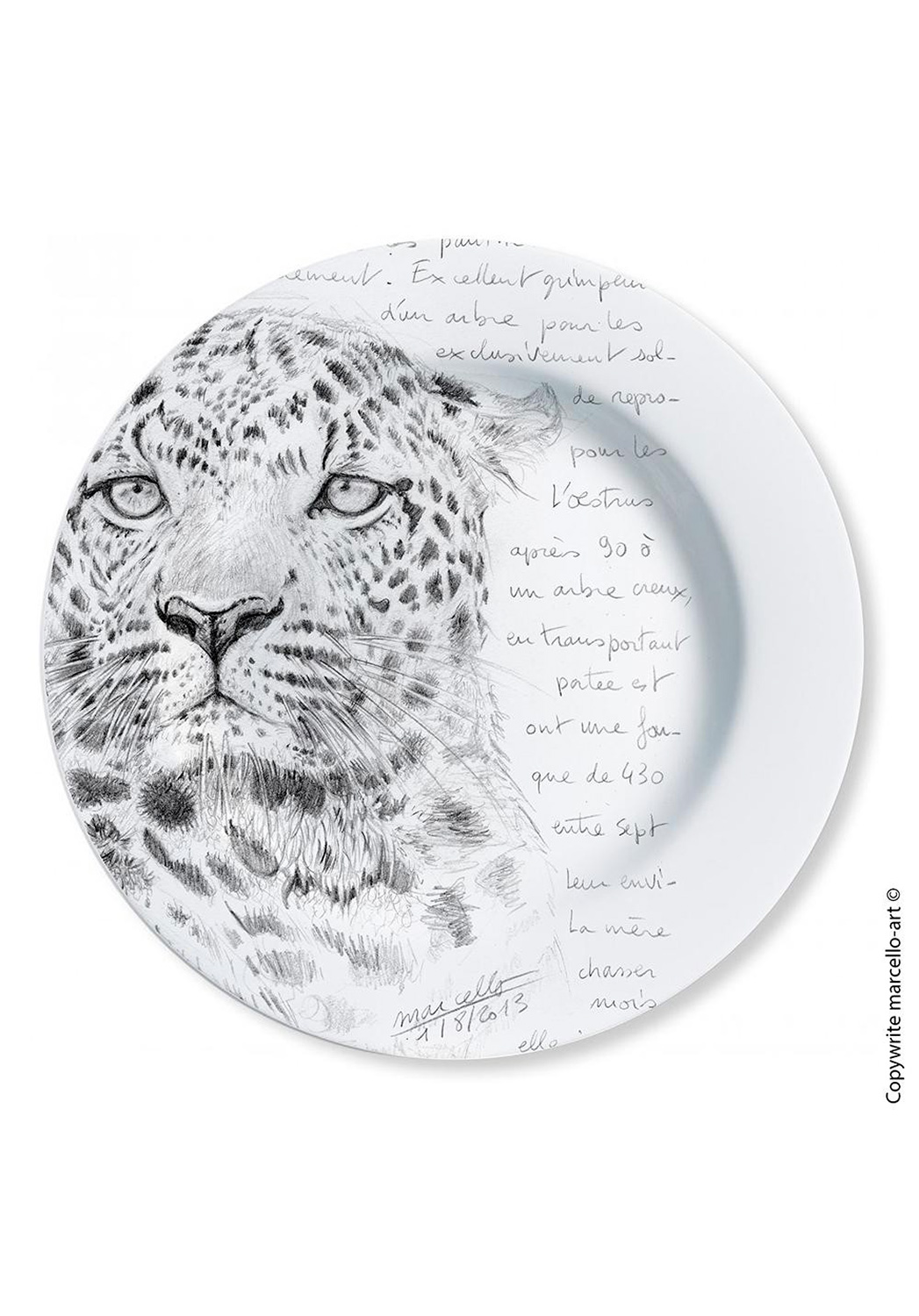 Marcello-art : Assiettes de décoration Assiette décorative 229 A Face léopard
