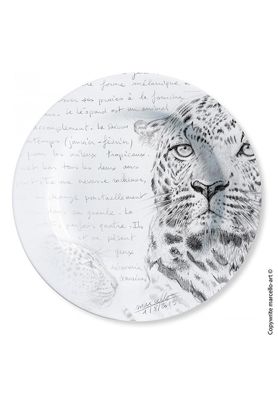 Marcello-art : Assiettes de décoration Assiette décorative 229 B Face léopard