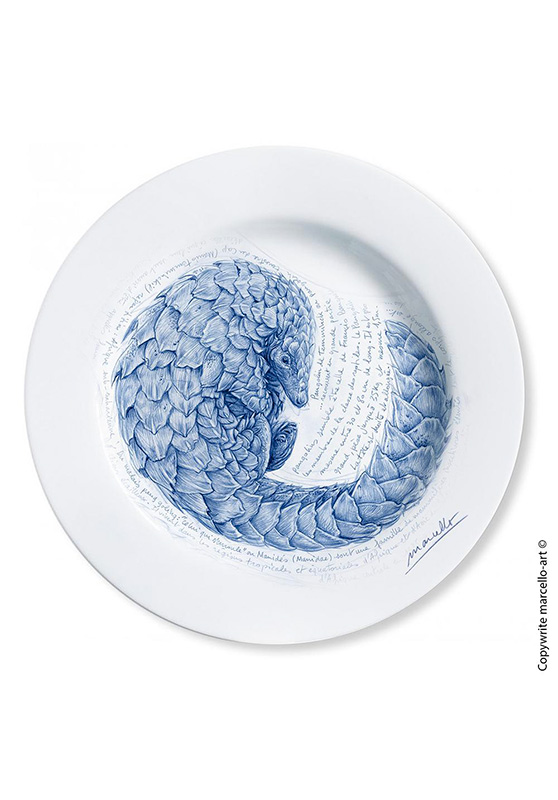 Marcello-art: Decorating Plates Decoration plates 276 Pangolin dusk