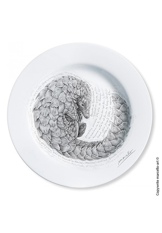 Marcello-art: Decorating Plates Decoration plates 276 Pangolin - black
