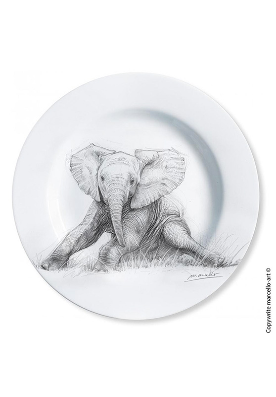 Marcello-art: Decorating Plates Decoration plates 324 Baby elephant sitting