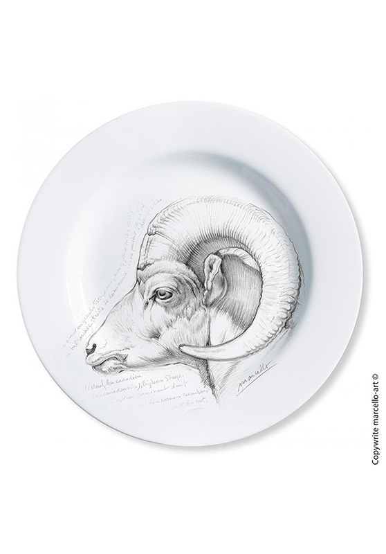 Marcello-art : Assiettes de décoration Assiette décorative 51 Mouflon Bighorn