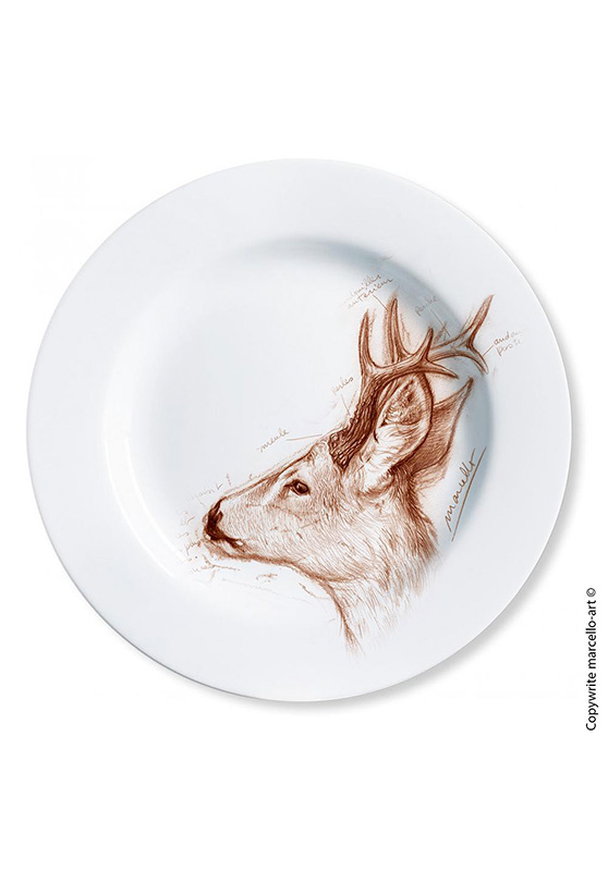 Marcello-art: Decorating Plates Decoration plates 110 Roe deer - sépia
