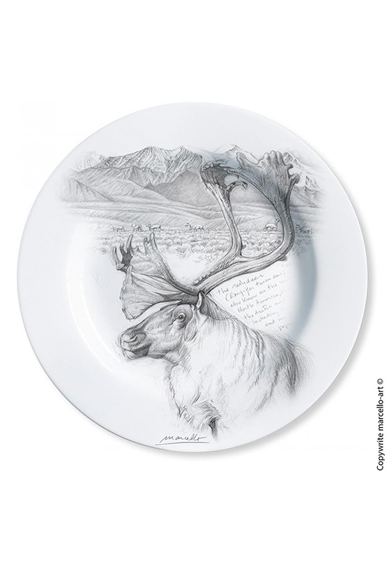 Marcello-art : Assiettes de décoration Assiette décorative 190 Caribou de montagne