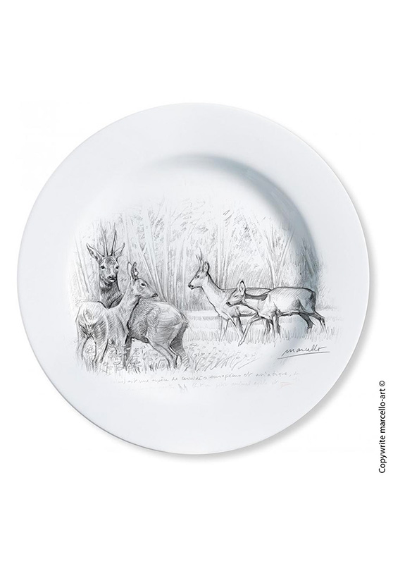 Marcello-art: Decorating Plates Decoration plates 270 Roe deer - black