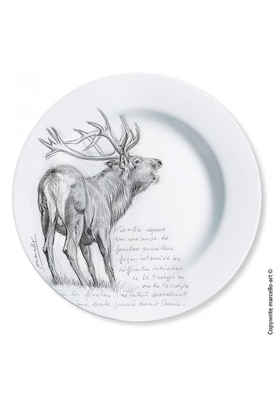 Marcello-art: Decorating Plates Decoration plates 271 A Deer slab - black