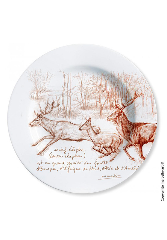 Marcello-art: Decorating Plates Decoration plates 271 Deer's hare - sépia