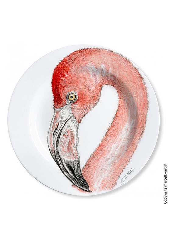 Marcello-art: Decorating Plates Decoration plates 36 Pink flamingo