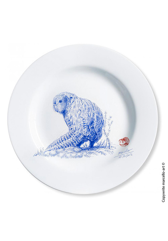 Marcello-art: Decorating Plates Decoration plates 357 Strigops kakapo