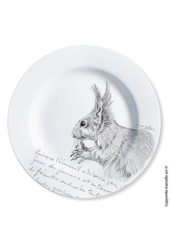 Marcello-art: Decorating Plates Decoration plates 29 Red squirrel - black