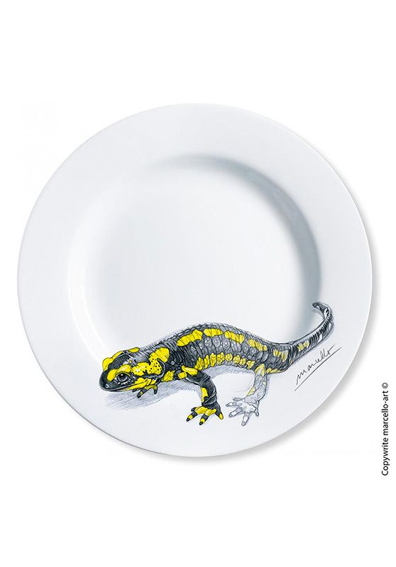 Marcello-art : Assiettes de décoration Assiette décorative 95 Salamandre tachetée