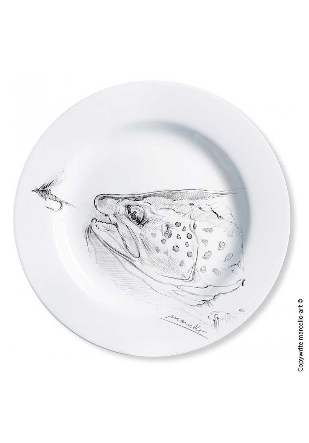 Marcello-art : Assiettes de décoration Assiette décorative 35 Flyfishing