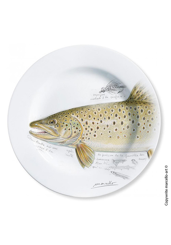 Marcello-art: Decorating Plates Decoration plates 372 A Brown trout