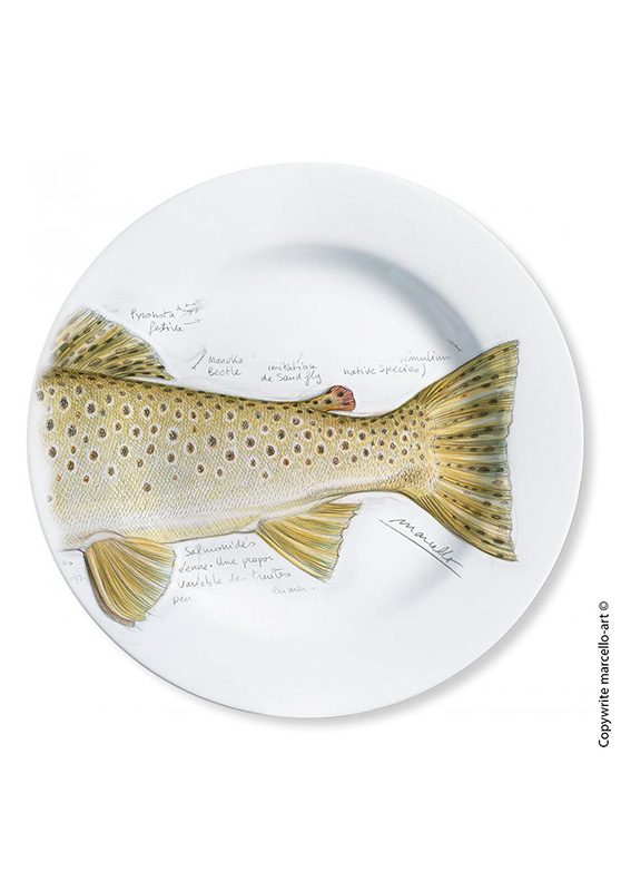 Marcello-art: Decorating Plates Decoration plates 372 B Brown trout
