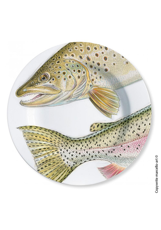 Marcello-art: Decorating Plates Decoration plates 372 head to tail brown trout