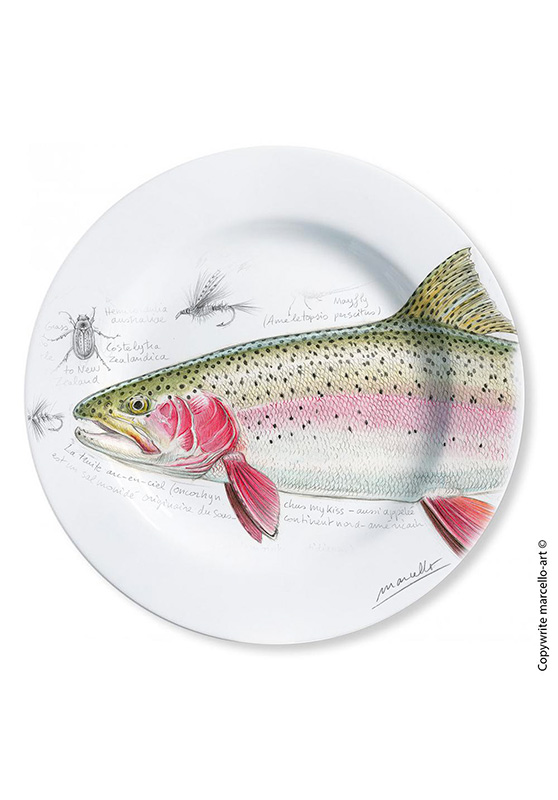 Marcello-art: Decorating Plates Decoration plates 373 head to tail rainbow trout