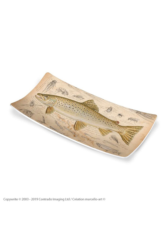 Marcello-art: Rectangular plates Rectangular plate 372 B Brown trout