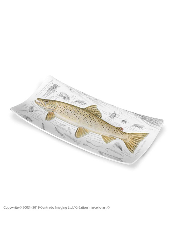 Marcello-art: Rectangular plates Rectangular plate 372 A Brown trout