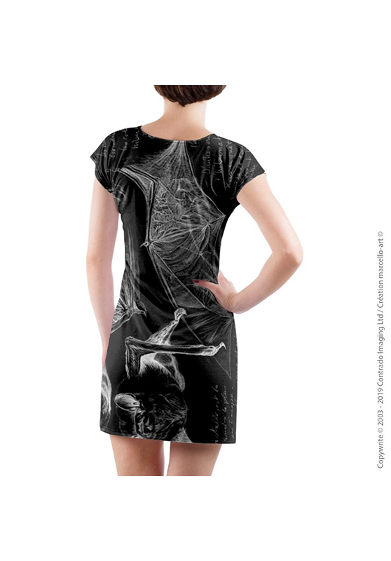 Marcello-art : Robes Robe T-shirt 31 Pipistrelle - noir