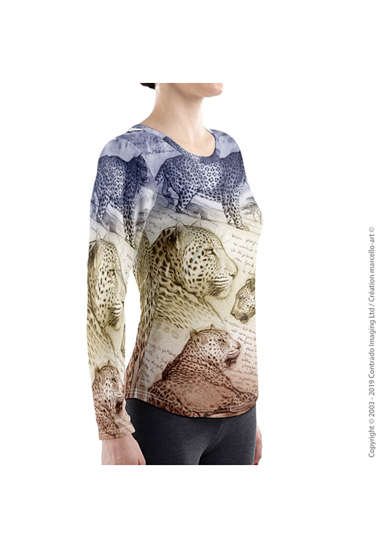 Marcello-art: Long sleeved T-shirt Long Sleeve T-Shirt 252 Leopard sunset