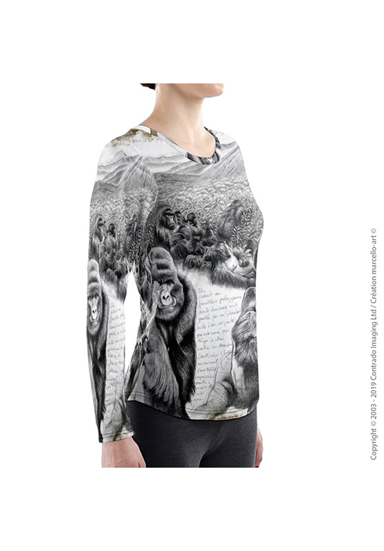 Marcello-art: Long sleeved T-shirt Long Sleeve T-Shirt 301 Virunga gorilla