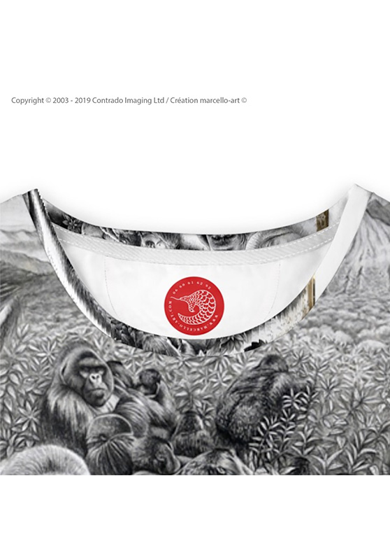 Marcello-art : T-shirt manches longues T-Shirt manches longues 301 Gorille Virunga