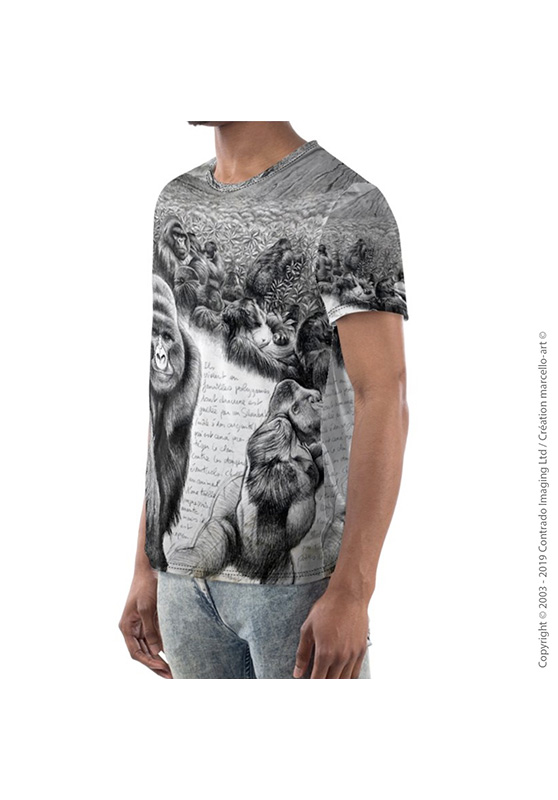 Marcello-art: Short sleeved T-shirt Short Sleeve T-Shirt 301 Virunga gorilla