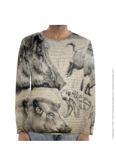 Marcello-art: For men Long Sleeve T-Shirt 347 Sus scrofa