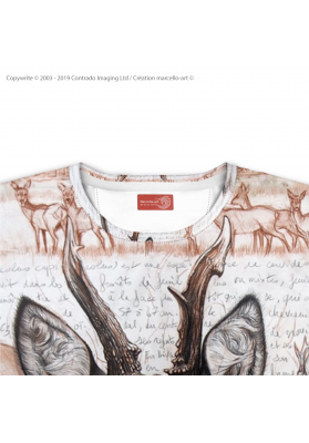 Marcello-art : Pour hommes T-Shirt manches longues 280 Chevreuil