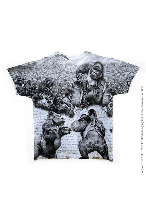 Marcello-art : T-shirt T-shirt 301 Gorille Virunga