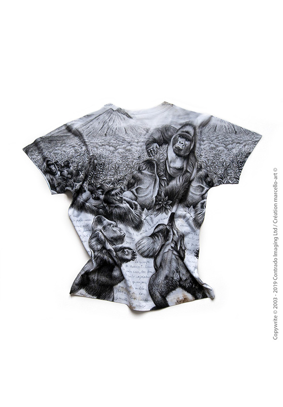 Marcello-art : T-shirt T-shirt 301 Gorille Virunga