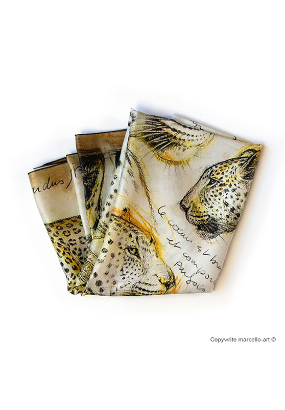 Marcello-art: Rectangular Rectangular scarve 252 Leopard