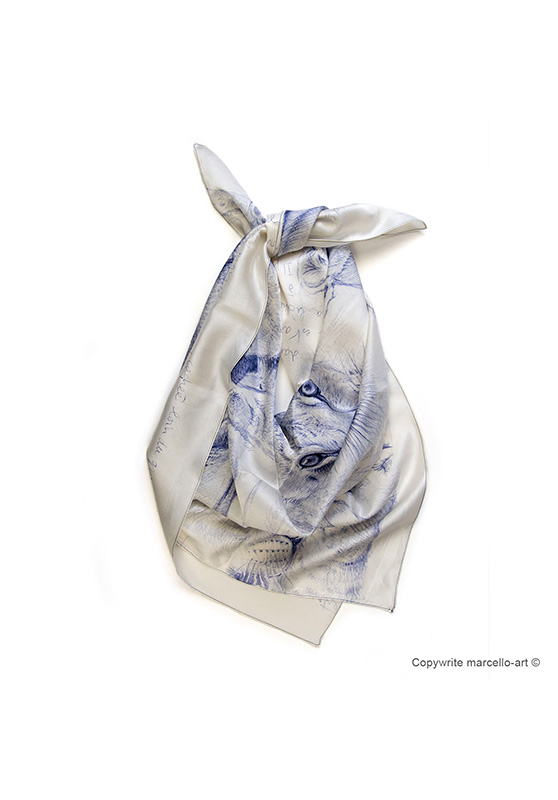 Marcello-art: Rectangular Rectangular scarve 330 Cubs - mother of pearl