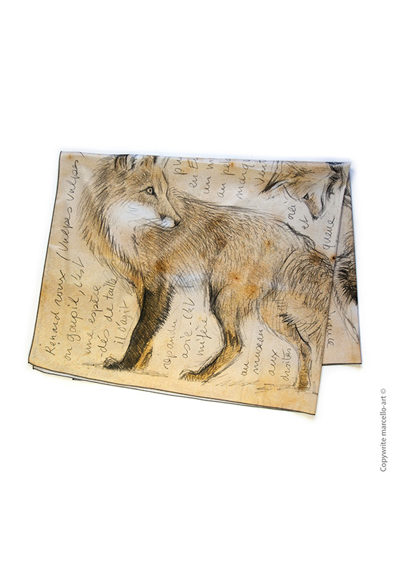 Marcello-art : Rectangulaires Foulard 336 Red fox