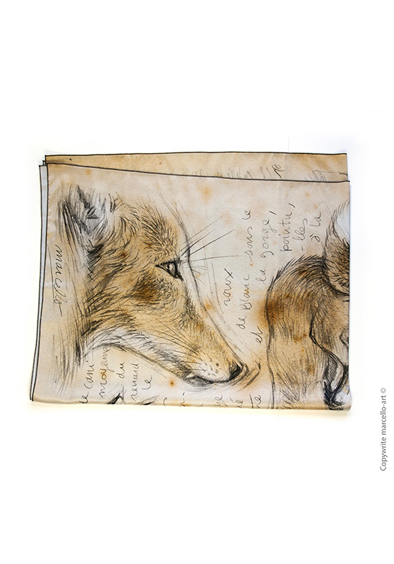 Marcello-art: Rectangular Rectangular scarve 336 Red fox