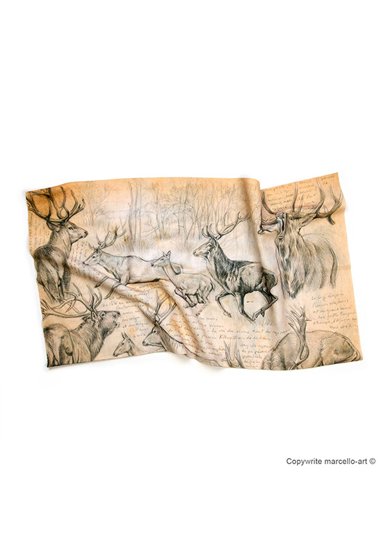 Marcello-art: Tube scarf Tube Scarf 110 - 271 Roe deer - Red deer