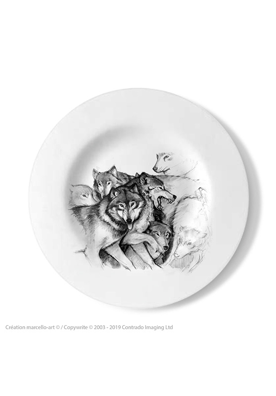 Marcello-art: Decorating Plates Decoration plate 52 Wolf